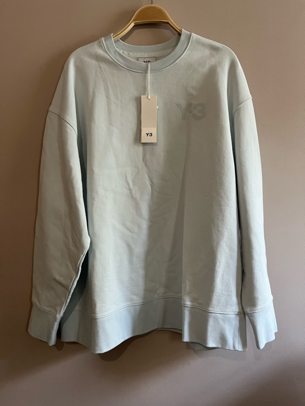 Adidas Y-3 Classic Chest Logo Crew Sweatshirt in Blue Tint